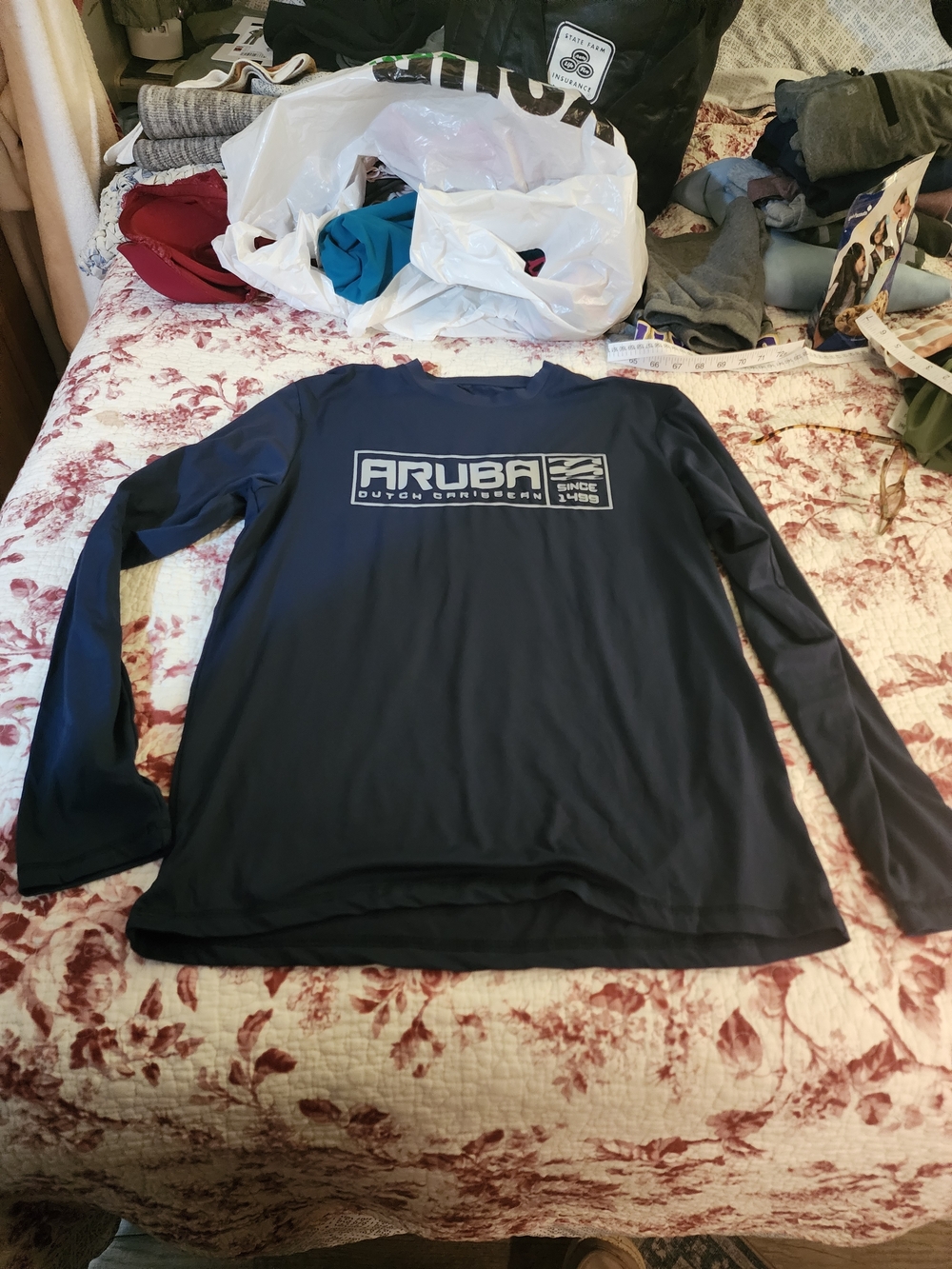 Aruba Long Sleeve Men's Performance Tee - Navy